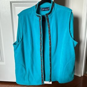 Turquoise long sleeve shirt with matching soft vest